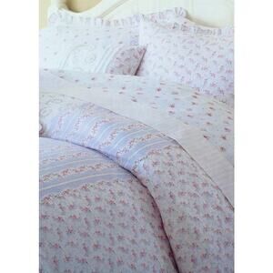 Rachel Ashwell Treasures Lucille Pink Blue Floral Roses Duvet Cover Full/Queen